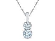 TOGETHER US DIAMOND COLLECTION 10 KT White Gold Two Stone White Round Diamond Fashion Pendant 0.50 Cttw