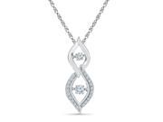 TOGETHER US DIAMOND COLLECTION Sterling Silver Two Stone White Round Diamond Fashion Pendant 0.33 Cttw