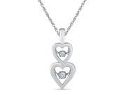 TOGETHER US DIAMOND COLLECTION Sterling Silver Two Stone White Round Diamond Fashion Pendant 0.10 Cttw