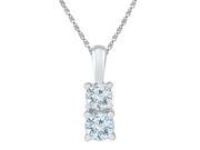 TOGETHER US DIAMOND COLLECTION 10 KT White Gold Two Stone White Round Diamond Fashion Pendant 0.16 Cttw