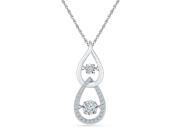 TOGETHER US DIAMOND COLLECTION Sterling Silver Two Stone White Round Diamond Fashion Pendant 0.25 Cttw
