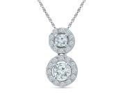 TOGETHER US DIAMOND COLLECTION 10 KT White Gold Two Stone White Round Diamond Fashion Pendant 0.64 Cttw