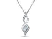 TOGETHER US DIAMOND COLLECTION Sterling Silver Two Stone White Round Diamond Fashion Pendant 0.50 Cttw