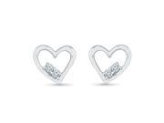 TOGETHER US DIAMOND COLLECTION Sterling Silver Two Stone White Diamond Fashion Earring 0.12 Cttw