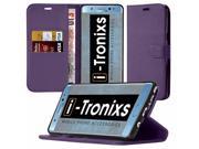 iTronixs cover case for Sony Xperia X Compact Purple faux leather wallet case durable stand wallet elegant classic flip cover case skin cover LCD screen pro
