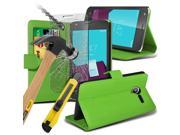 i Tronixs Vodafone Smart mini 7 PU Leather Wallet Flip case Glass Screen Protector Green