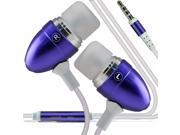 iTronixs OPPO A53 Premium Quality Aluminium In Ear Earbud Stereo Hands Free Headphones Earphone Headset with Built in Microphone Mic On Off Button Purple