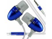 iTronixs Tengda J6 Premium Quality Aluminium In Ear Earbud Stereo Hands Free Headphones Earphone Headset with Built in Microphone Mic On Off Button Blue