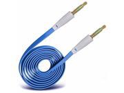iTronixs Doogee Y6 3.5mm Jack To Jack 1 Metre Flat Music AUX Auxiliary Audio Cable Blue