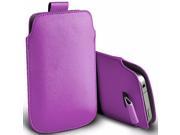 iTronixs Kazam Thunder 450W 5 inch Protective Faux Leather Pull Tab Stylish Fitted Pouches Case Cover Skin Purple