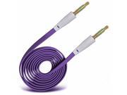 iTronixs ZTE Blade A813 3.5mm Jack To Jack 1 Metre Flat Music AUX Auxiliary Audio Cable Purple