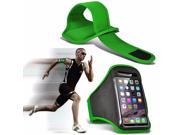 iTronixs Sharp Aquos Compact Adjustable Sports Armband Case Cover For Running Jogging Cycling Gym Green