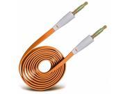 iTronixs Wiko Fever Special Edition 3.5mm Jack To Jack 1 Metre Flat Music AUX Auxiliary Audio Cable Orange