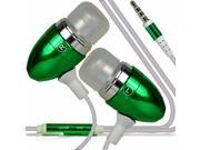 iTronixs OPPO R7S Premium Quality Aluminium In Ear Earbud Stereo Hands Free Headphones Earphone Headset with Built in Microphone Mic On Off Button Green