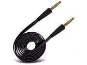 iTronixs Siswoo A4 Chacolate 3.5mm Jack To Jack 1 Metre Flat Music AUX Auxiliary Audio Cable Black