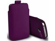 iTronixs Wiko K Kool 5 inch Protective Faux Leather Pull Tab Stylish Fitted Pouches Case Cover Skin Dark Purple