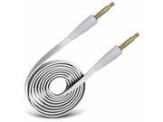 iTronixs Wileyfox Spark 3.5mm Jack To Jack 1 Metre Flat Music AUX Auxiliary Audio Cable White