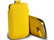 iTronixs BLU Life One M 5 inch Protective Faux Leather Pull Tab Stylish Fitted Pouches Case Cover Skin Yellow