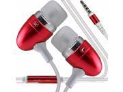 iTronixs OPPO F1 Plus Premium Quality Aluminium In Ear Earbud Stereo Hands Free Headphones Earphone Headset with Built in Microphone Mic On Off Button Red
