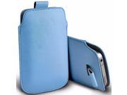 iTronixs HTC One E8 5 inch Protective Faux Leather Pull Tab Stylish Fitted Pouches Case Cover Skin Baby Blue
