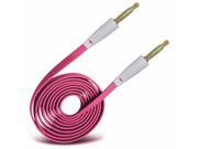 iTronixs ZTE Fit 4G 3.5mm Jack To Jack 1 Metre Flat Music AUX Auxiliary Audio Cable Hot PInk