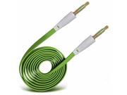 iTronixs Kazaqm Trooper 451 3.5mm Jack To Jack 1 Metre Flat Music AUX Auxiliary Audio Cable Green