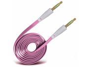 iTronixs Wiko U Feel Prime 3.5mm Jack To Jack 1 Metre Flat Music AUX Auxiliary Audio Cable Baby Pink