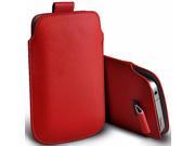 iTronixs Bluboo X6 5.5 inch Protective Faux Leather Pull Tab Stylish Fitted Pouches Case Cover Skin Red