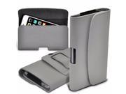 i Tronixs Horizontal Case for Acer Liquid M220 Horizontal Faux Leather Belt Holster Pouch Cover Case Grey