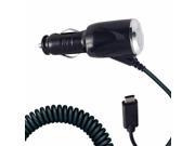 iTronixs Samsung Galaxy Note7 Universal USB Type C Car Charger 2000 mah Coiled Cord Adaptor Black