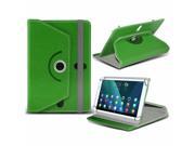 iTronixs Curtis Proscan PLT1067 10.1 inch Tablet Case PREMIUM PU 360 Rotating Leather Wallet Folio Faux 4 Springs Stand Green