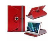 iTronixs ASUS MeMO Pad 10 ME102A 10.1 inch Tablet Case PREMIUM PU 360 Rotating Leather Wallet Folio Faux 4 Springs Stand Red