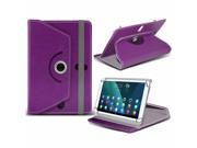 iTronixs Verizon Ellipsis 10 10.1 inch Tablet Case PREMIUM PU 360 Rotating Leather Wallet Folio Faux 4 Springs Stand Purple