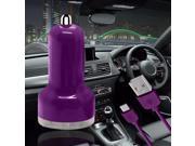 iTronixs ZTE Axon 7 Car Charger with Type C USB Data Charging Cable Purple
