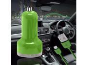 iTronixs HTC 10 evo Car Charger with Type C USB Data Charging Cable Green