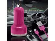 iTronixs Leagoo T10 Car Charger with Type C USB Data Charging Cable Pink