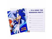 Sonic The Hedgehog Pack Of 8 Invitations