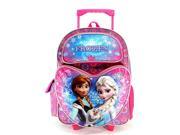 Frozen Large 16 Cloth Backpack With Wheels Heart Pocket