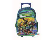 Teenage Mutant NInja Turtles Large 16 Cloth Backpack With Wheels Blue Green