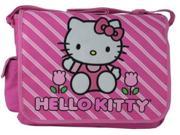 Hello Kitty Large Messenger Sling Laptop Book Bag Pack Stripes