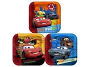 Cars 2 Large Square Lunch Dinner Plates Blue