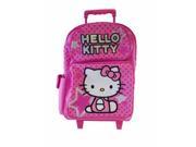 Large Rolling Backpack Hello Kitty Sanrio Star Pink New School Bag 81399