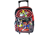 Mario Brothers Large 16 Rolling Backpack Red Black Checkers