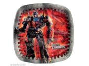 Transformers Large 9 Inch Square Pocket Compartment Lunch Dinner Plates