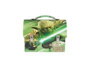 Star Wars Dome Tin School Lunch Box Green Use the force Yoda