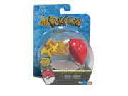 Pokemon 2 Plastic Toy Action Figure Clip n Carry Pikachu and Poke Ball