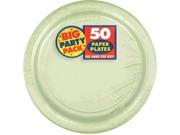 Amscan Leaf Green Big Party Pack Dinner Plates 50 Count 1 green