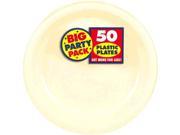 Big Party Pack Large 10 Inch Lunch Plastic Plates Vanilla Creme