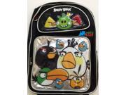 Angry Birds Bird Red Pig Large 16 Backpack Book Bag Sack School Angrybirds Blks