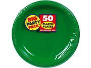Big Party Pack Small 7 Inch Dessert Plastic Plates Festive Green